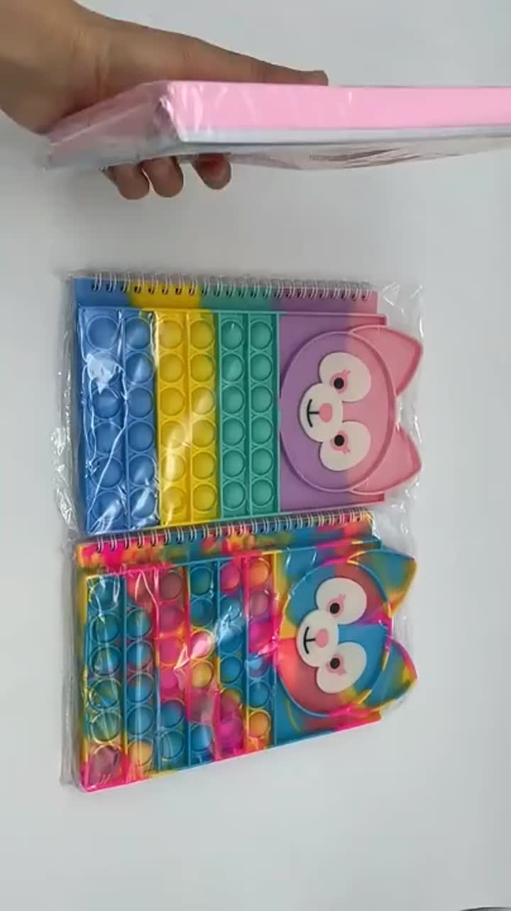Amazon Hot Sale Silicone Unicorn Pop Book Cover Notebook Fidget Sensory Toys Push A5 40 Pages Notebook Push Bubbles Pop - Koop A5 Notebook Pop, Pop Bubbles Fidget Notebook, Pop Book Cover Notebook product op Alibaba.com
