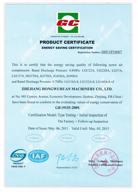 GC Product Certificate Energy Saving Certificate