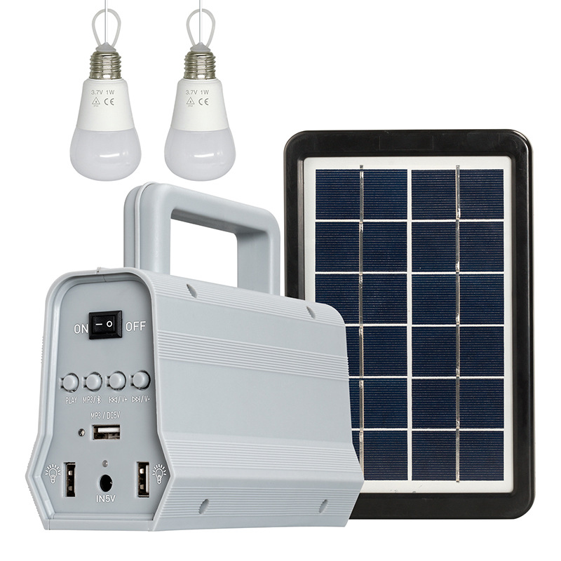Portable mini solar power lighting system kits for home with music speaker solarenergie systems 2 in 1