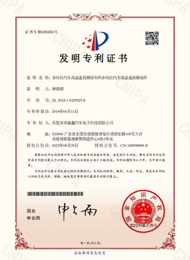 Invention Patent Certificate