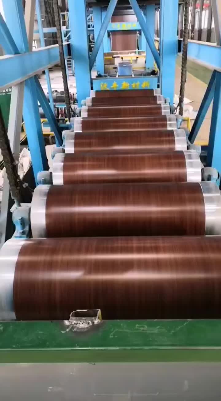 Aço laminado de filam de PVC com padrão de madeira