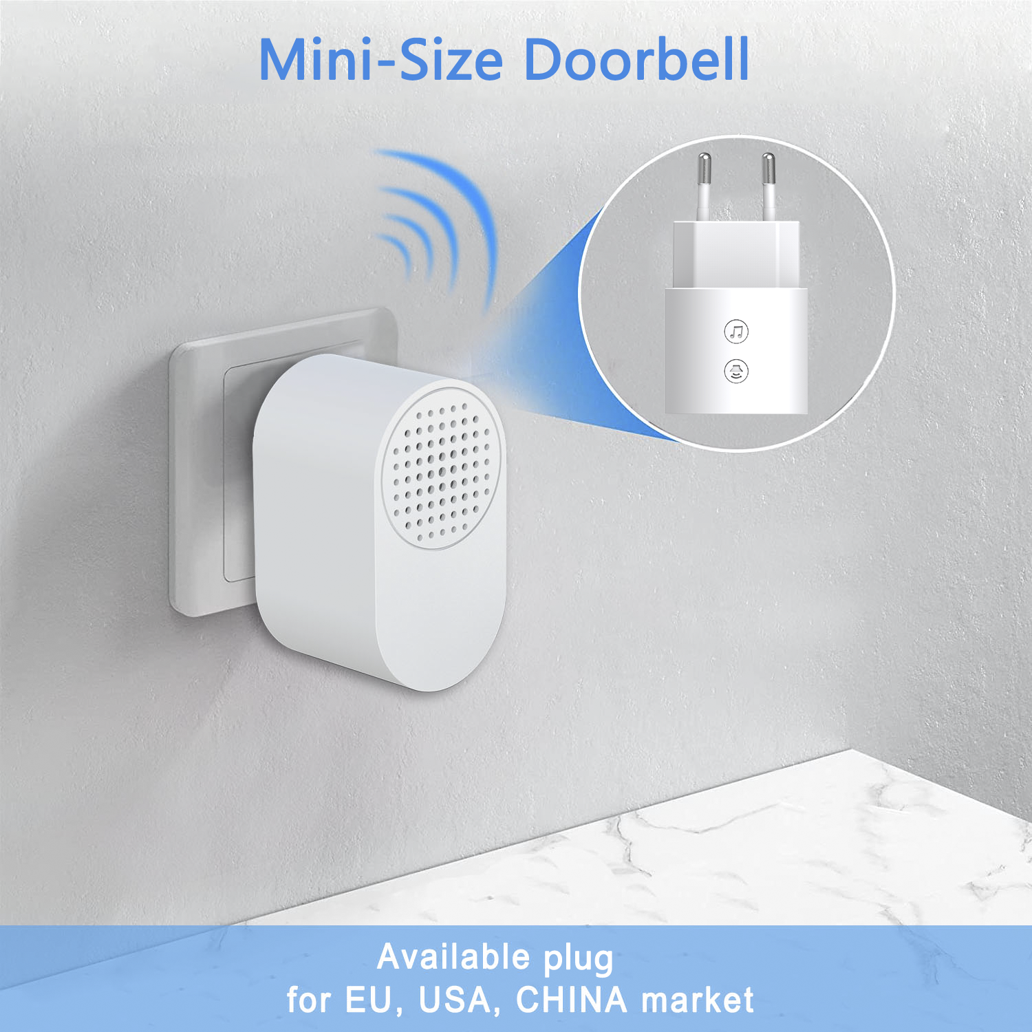 313 compact mini size long range door bell wireles