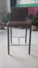 Taburetes de bar de lujo de cuero de silla de silla de acero inoxidable de Seattle