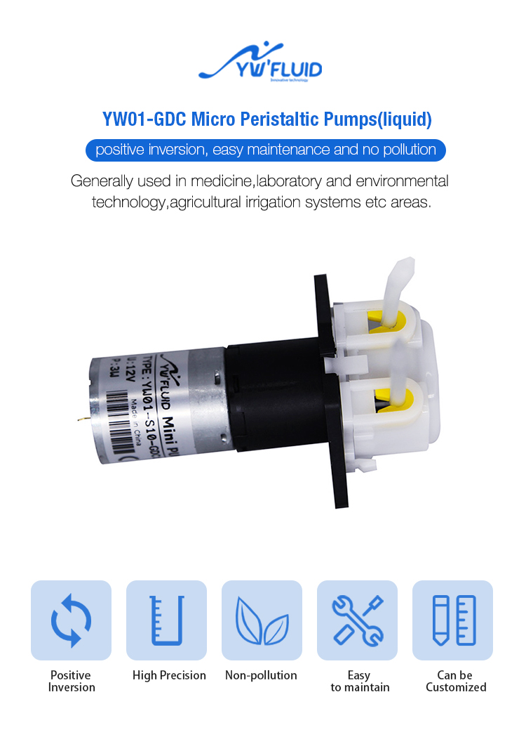 YWfluid 12v Micro Perystaltyczna pompa z motoreduktorem do regulacji prędkości w akwarium