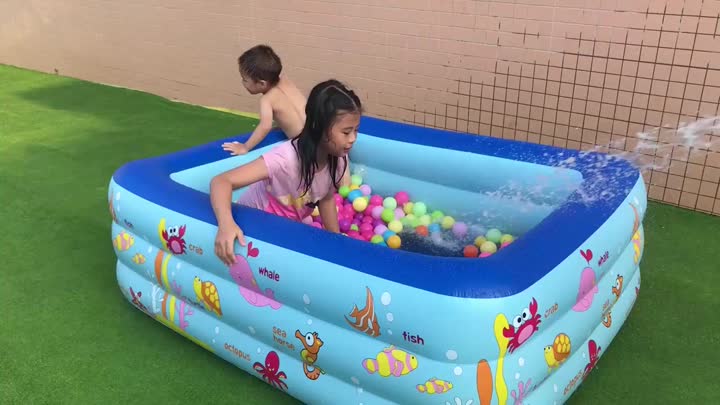Utomhus familj lounge pool uppblåsbara simning pools_video