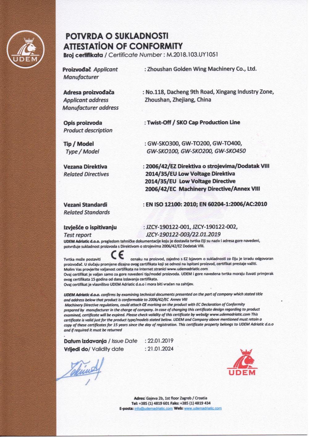 CE Certificate