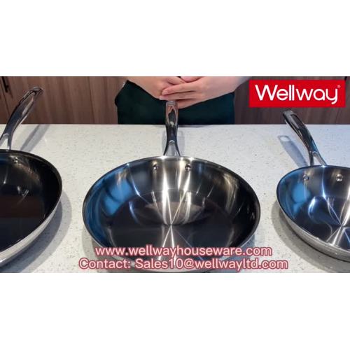 Tri-ply Cookware frying pan from Wellway