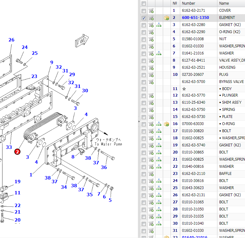 oil cooler parts 