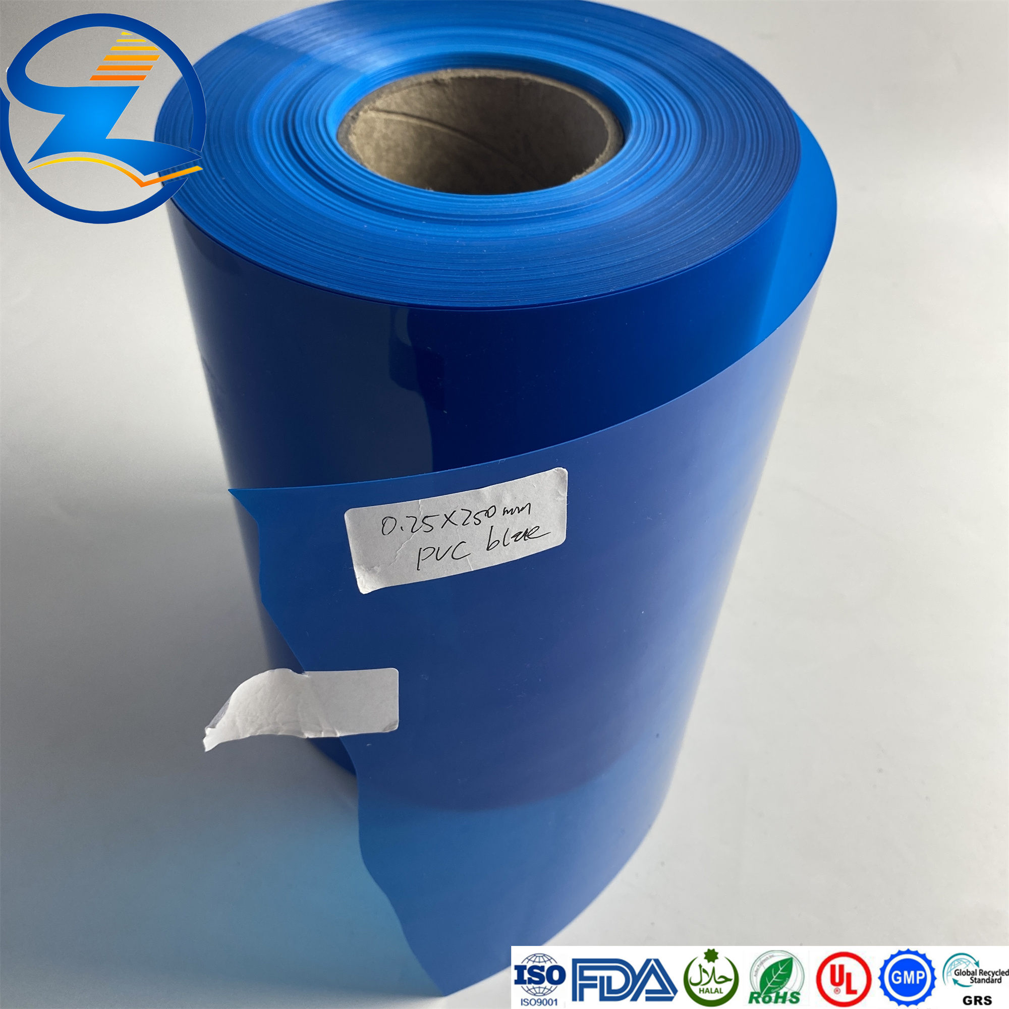 Roll Plastik Filem Pet PVC Blue Declucent PVC