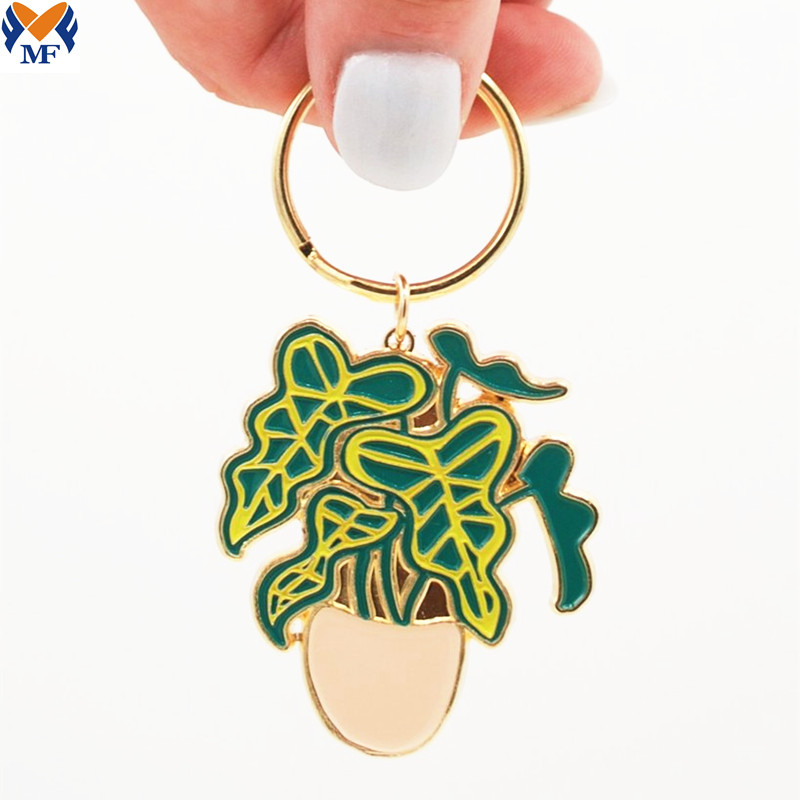 Alocasia Enamel Keychain