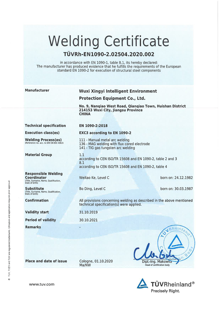 EN1090-2 Welding Certification