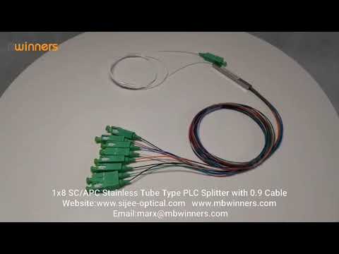 1x8 SCAPC Stainless Tube Type PLC Splitter with 0 9 Cable 