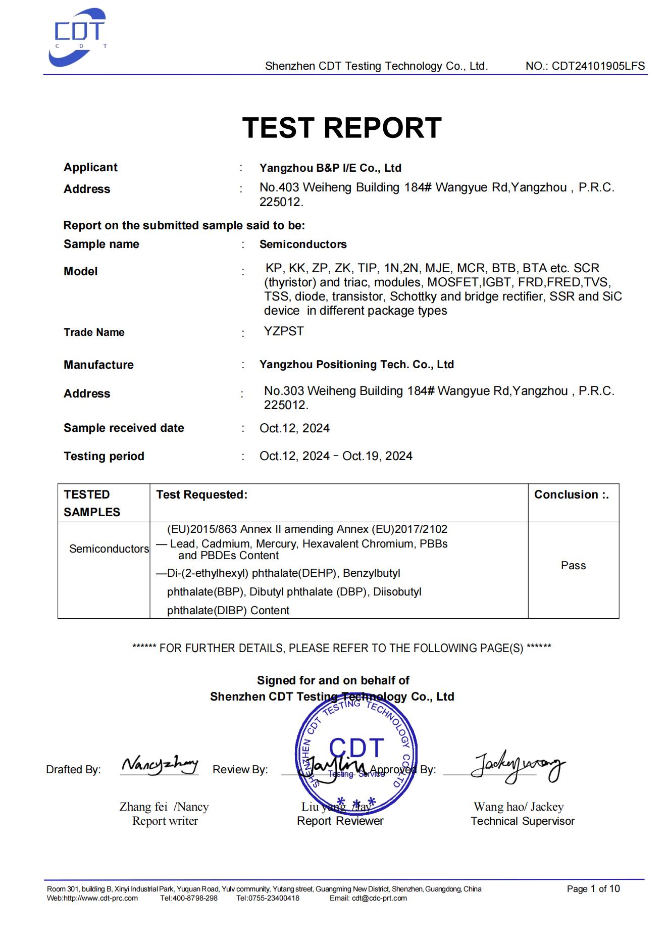 TEST REPORT