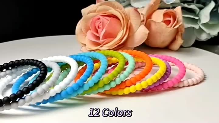 Mini pulseiras de contas empilháveis ​​para mulheres Pulseiras de silicone elástica - Compre pulseiras de gelatina de silicone multicoloridos laços de cabelo para meninas mulheres 100 peças não luminescentes, pulseiras de silicone de goma misturado pulsei