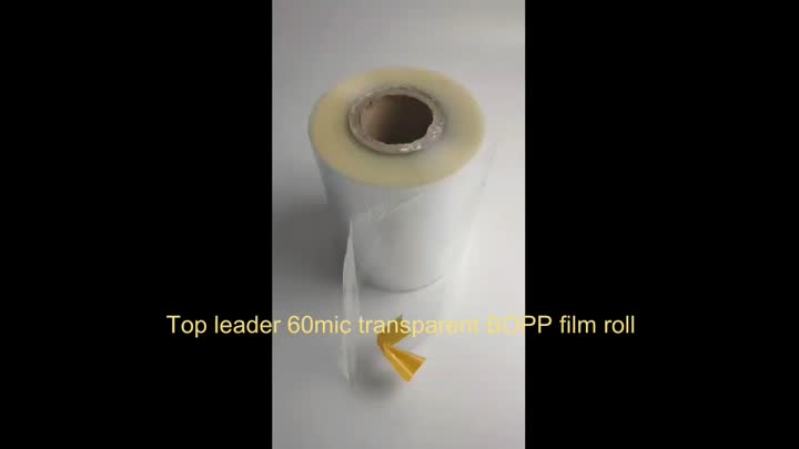 Líder superior 60mico Rollo de película de Bopp transparente