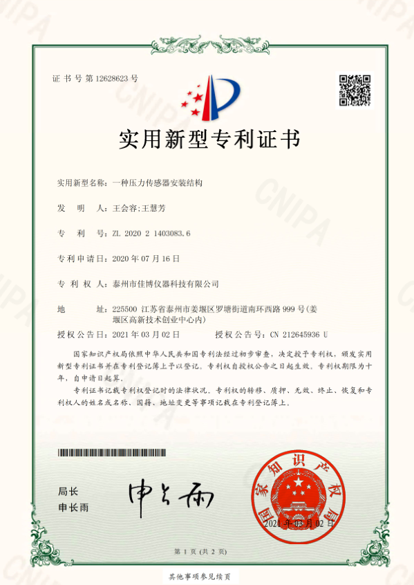 Practical patent certificate