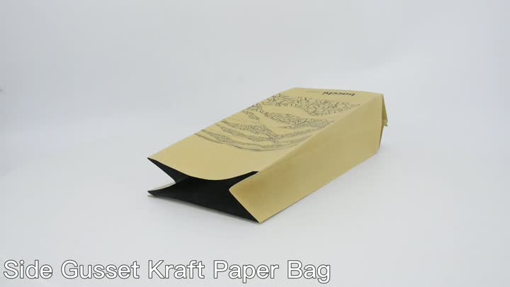 Sacchetto di carta Kraft GUSSET laterale