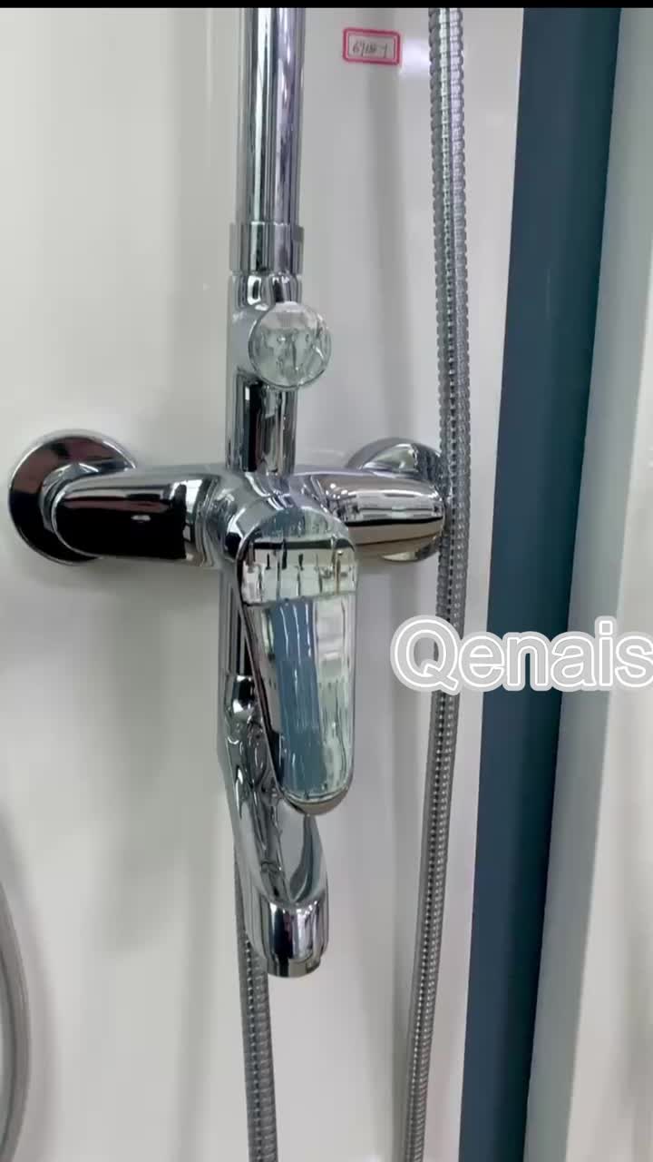 New Chrome Wall Mounted Wood Shower Faucet Set