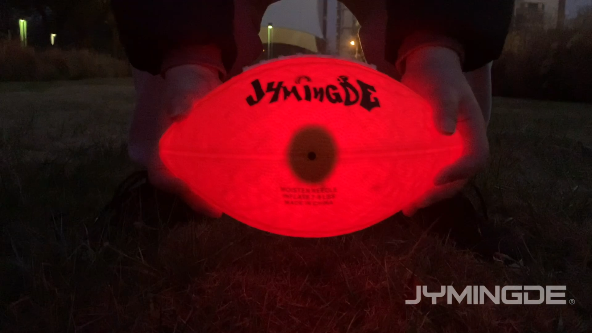 Luminous glow in the dark two high bright LED football ball lights rubber light up custom American football1