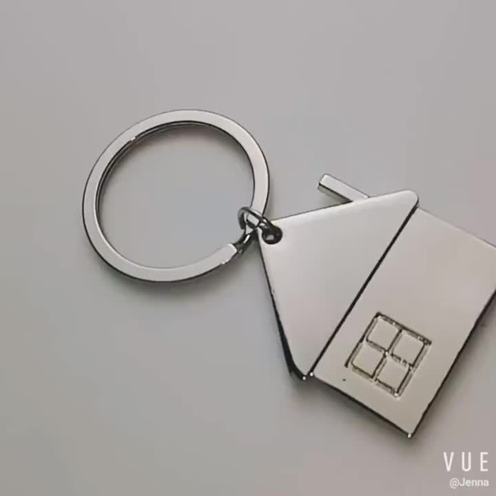 House shape logo keychains