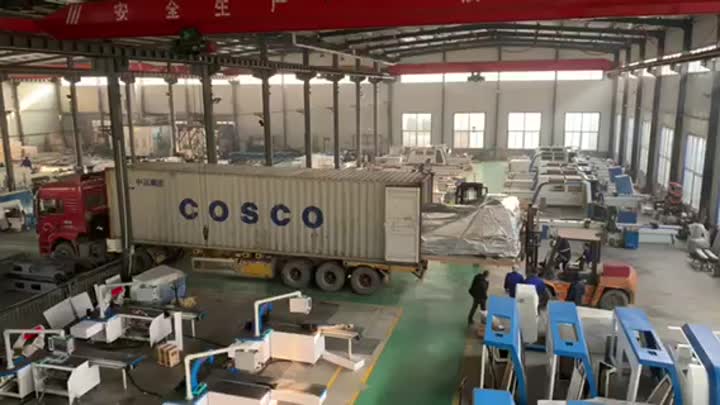 busbar punch and shear machine loading container.mp4