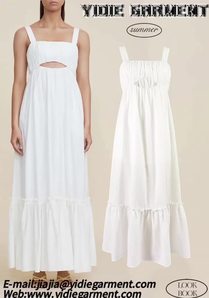 Vestido midi não sufocante plissado