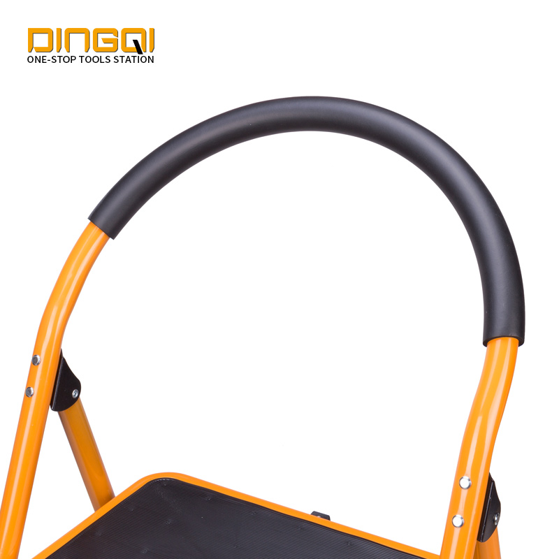 DingQi Multipurpose Safety Wide Step Ladder Metal Portable Household Folding Ladders