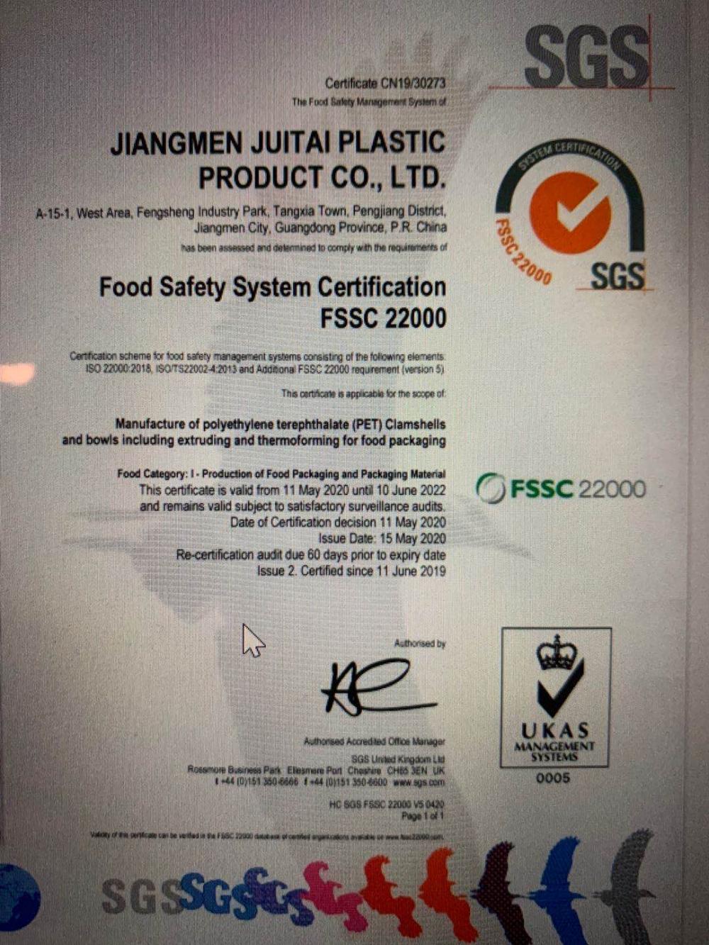 Food Safety System Certification FSSC 22000