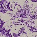 FRANCE LINO DI LINO DI LINO Pastorale Scene storiche Purple Navy Blue Toile de Jouy Tessuto di tela stampato per Cushion1