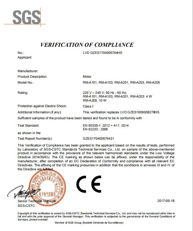 CE Certificate