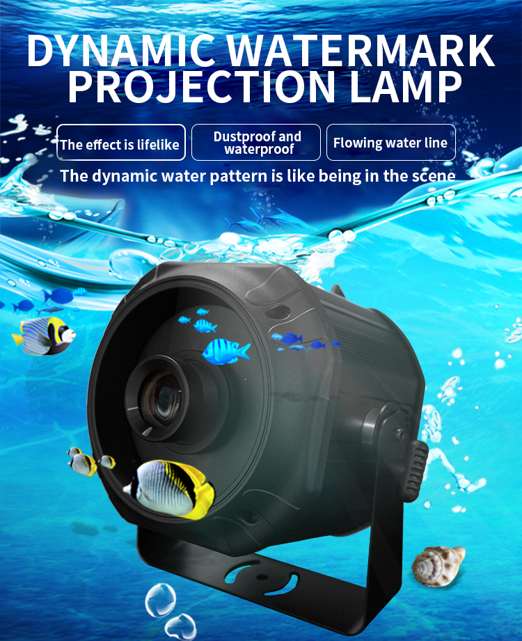 KTV Park Room Decoration Dynamic Water Grain Projection Lamp Annonseringsprojektionslampa