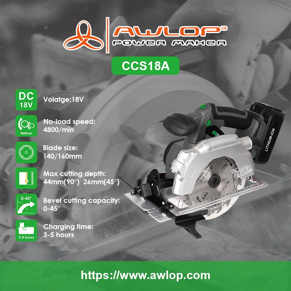 CCS18A 18V Saw circulaire sans fil sans fil sans fil