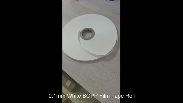 Rollo de cinta de película BOPP blanca de 0.1 mm