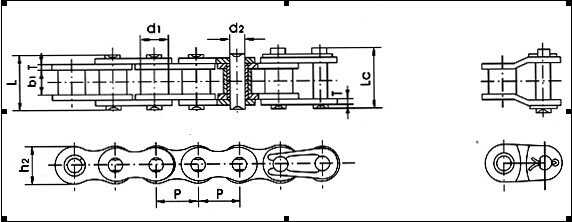 Corrente de rolos de linha de pintura de esteira transportadora industrial de aço inoxidável de alta qualidade MW