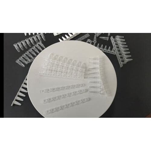 0,2 ml 8 strips PCR -buis platte dop transparant