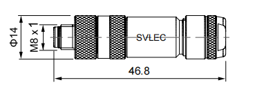 SVLEC M8 round plug connector 3-pole Male straight
