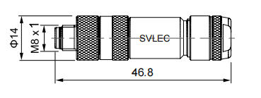 SVLEC M8 ROUND CONNECTOR 3-tiang Lelaki Lurus