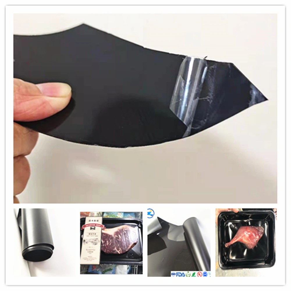 Black Clear PP Vacuum Skin Packaging Film of Foods in Cpet or PP Trays