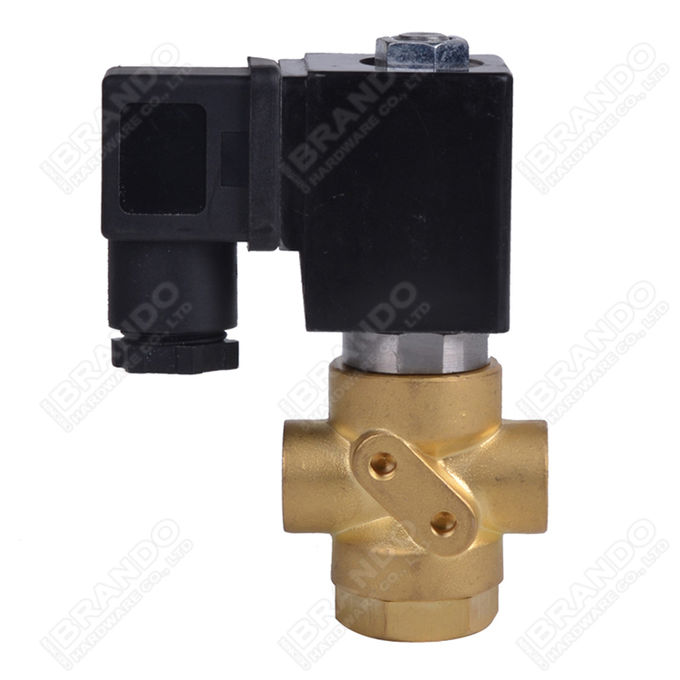 Sub Base Mounted 3 Way Brass Solenoid Valve For Screw Air Compressor 6