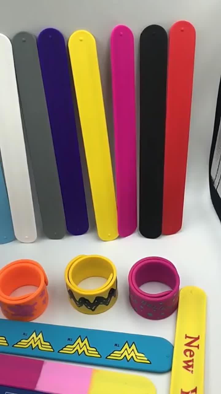 Billig anpassad tryckt logotyp Silikon Slap Ruler Armband Snap armband - Köp tomt smällarmband, billiga smällarmband, Slap Ruler -produkt på Alibaba.com