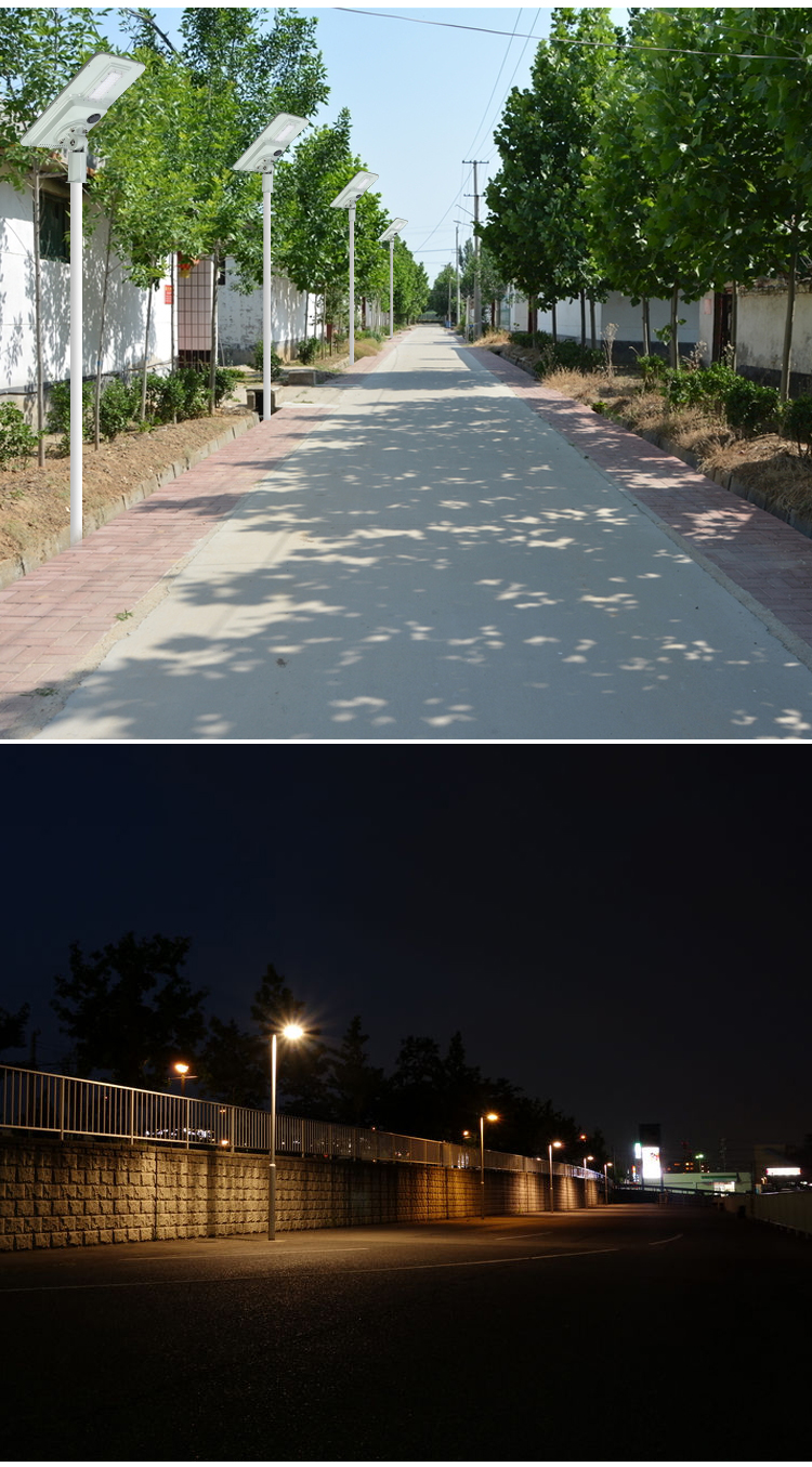 Alta calidad impermeable al aire libre Ip65 40W 60W 120W 180W Smd todo en uno farola LED solar integrada