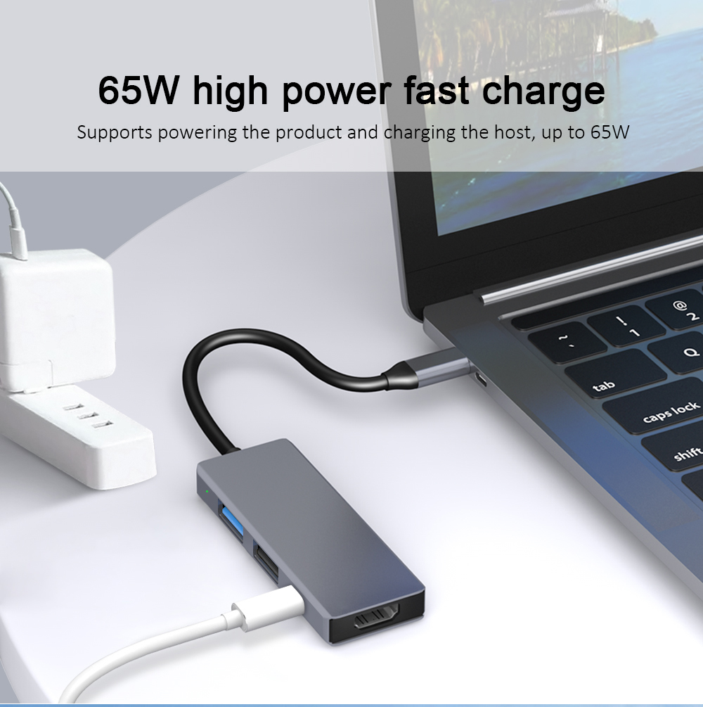 Aluminium 4-in-1 USB Type C Hub Adapter