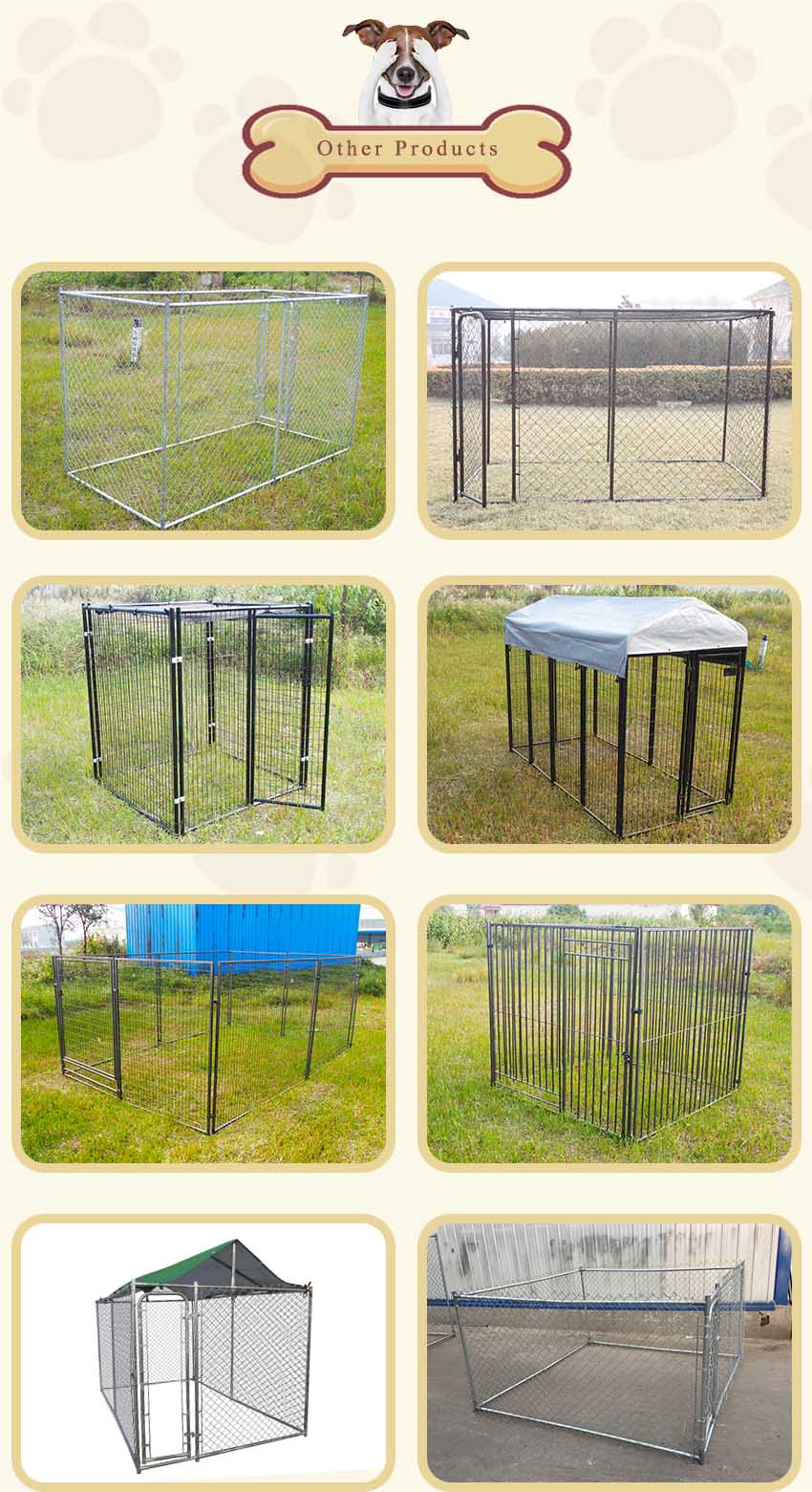 Chenil pour chien à maillons de chaîne Chenil pour chien soudé 1 Chain Link Dog Kennel Welded Dog Kennel 1
