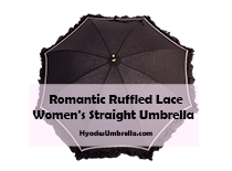 Romantic Ruffled Lace Women's Straight Umbrella