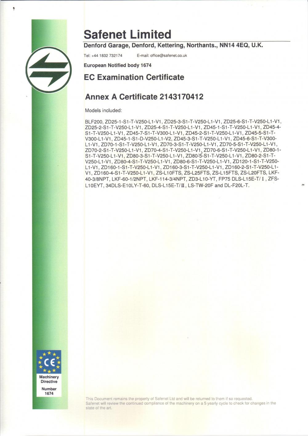 EC Examination Certificate