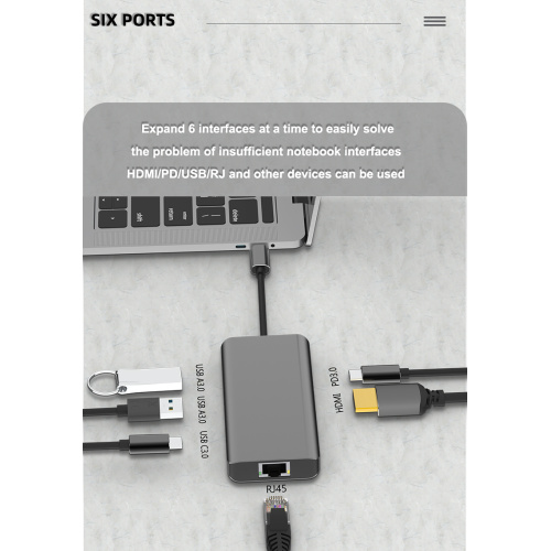 Guanchen 6 in 1 USB Hubs Docking Station HDMI Adapter