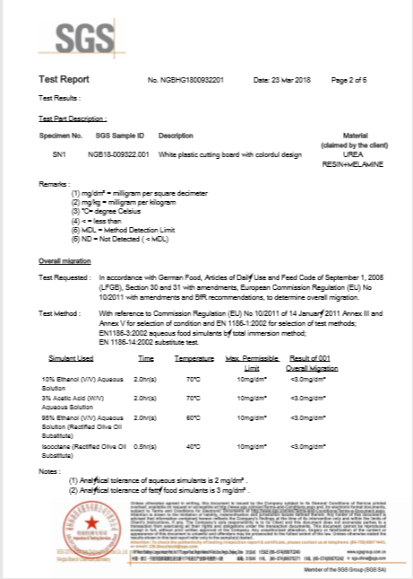 SGS TEST REPORT