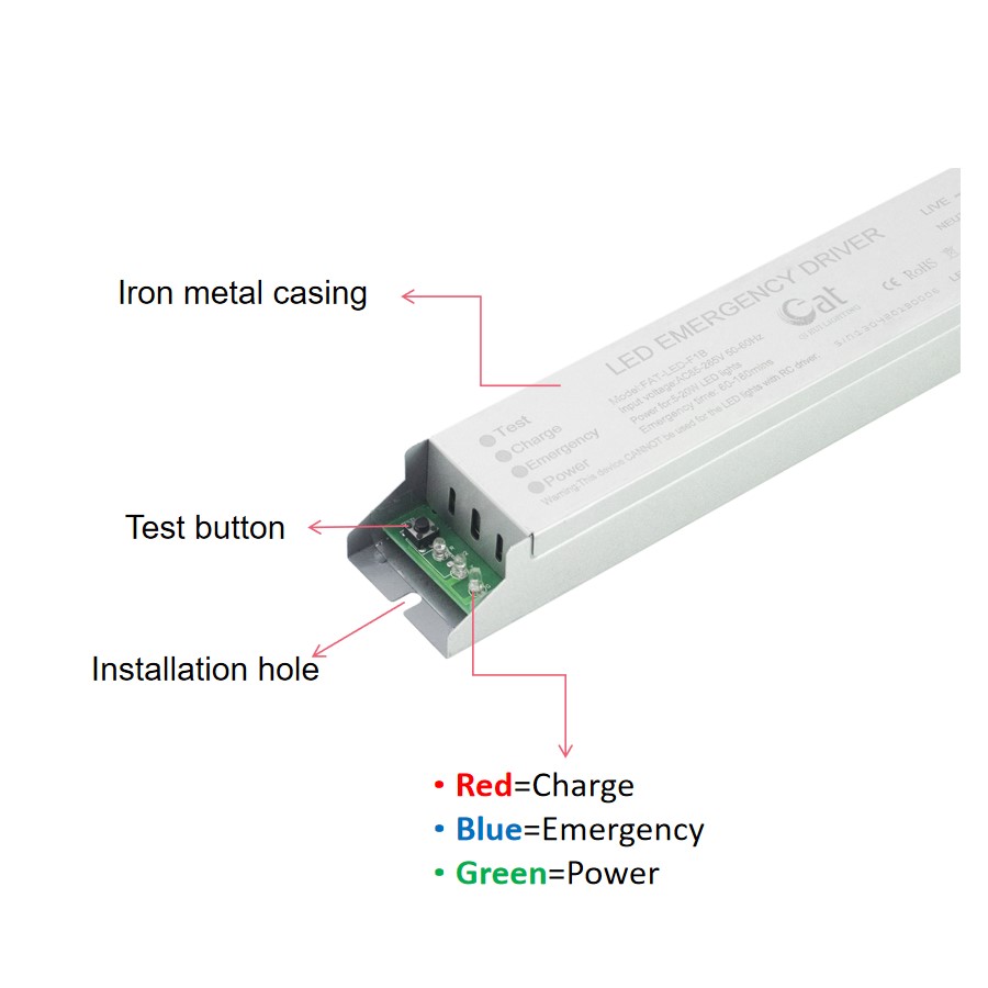 White driving power for LED emergency light