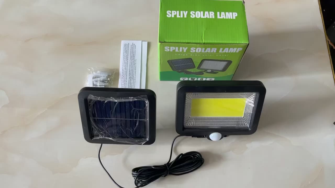 Wired Solar Sensor Flood Light Outdoor COB Split -Bewegungssensor Wandleuchte IP65 wasserdichte Solarstromlampe mit einstellbarer Panel1