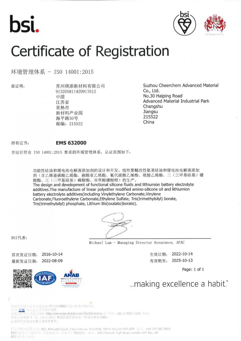 bsi Certificate of Registration